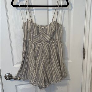 Urban Outfitters Gray Striped Romper